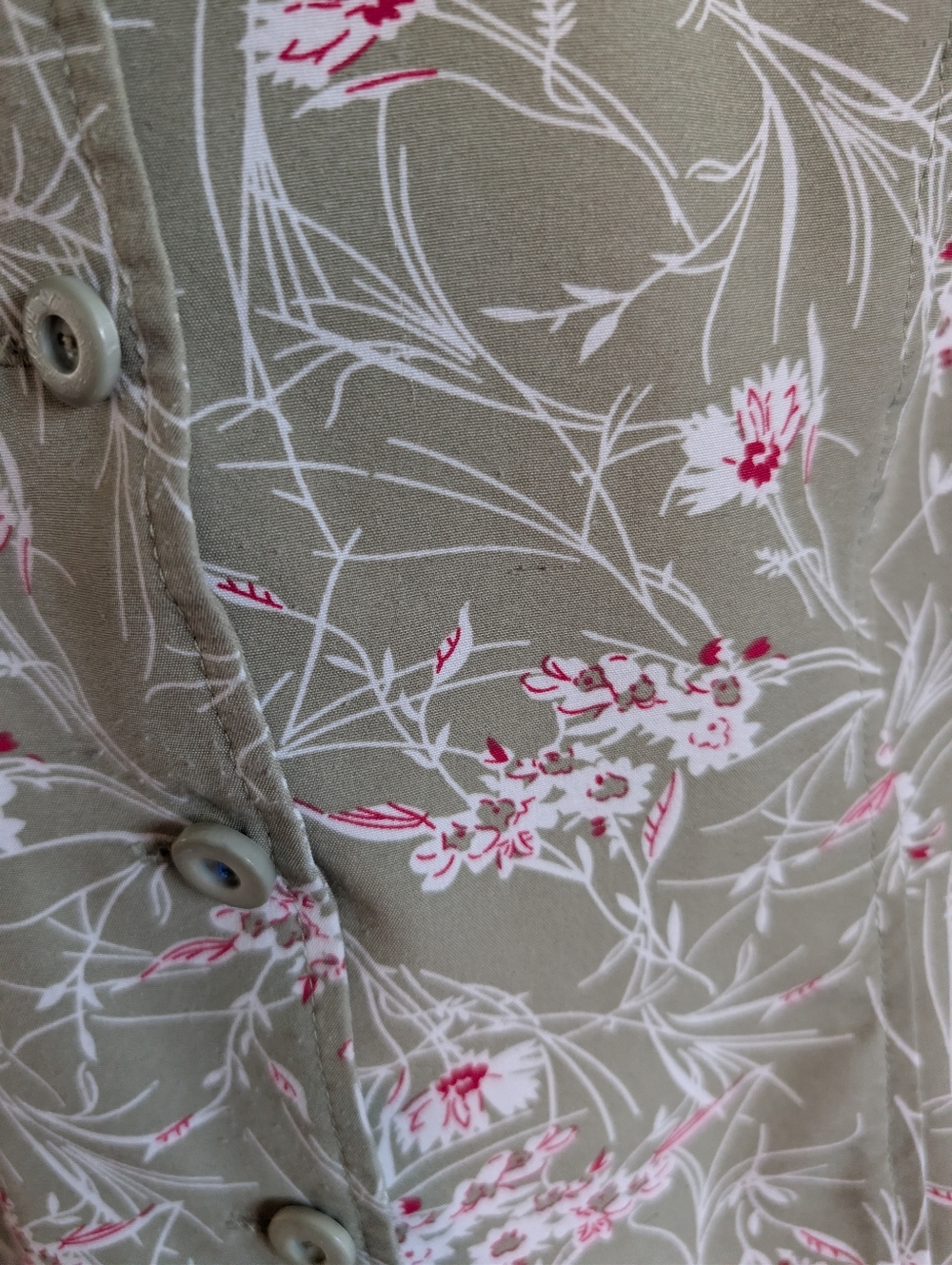 Floral Collared Blouse Button Down Cottage Prairie Vintage Inspired Sz M Petite image 4